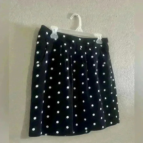 Worthington Skirt Black White Polka Dot Mini Short Pockets Women Size 12P - Picture 2 of 7